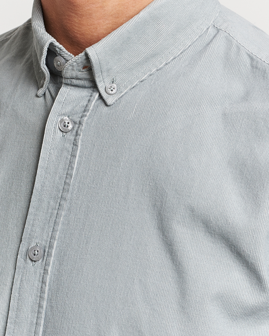 Hombres | Camisas | Samsøe Samsøe | Samsøe & Samsøe Liam Baby Cord Shirt High Rise Grey