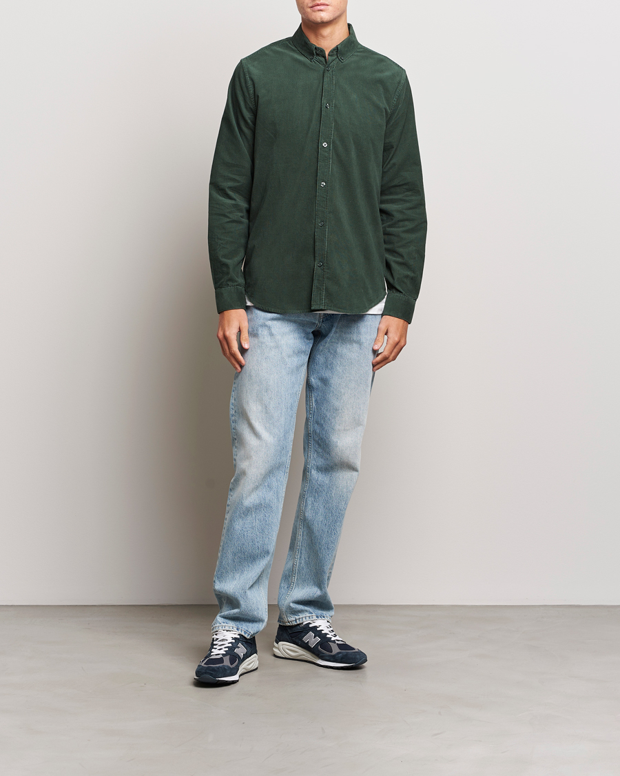 Hombres | Camisas | Samsøe Samsøe | Samsøe & Samsøe Liam Baby Cord Shirt Garden Topiary