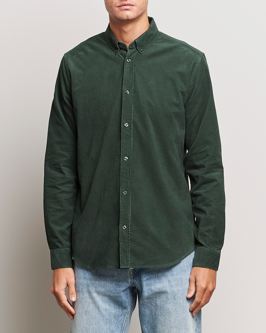 Hombres | Camisas | Samsøe Samsøe | Samsøe & Samsøe Liam Baby Cord Shirt Garden Topiary