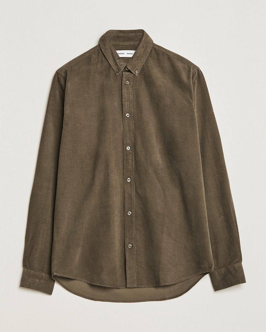 Hombres | Camisas | Samsøe Samsøe | Samsøe & Samsøe Liam Baby Cord Shirt Crocodile