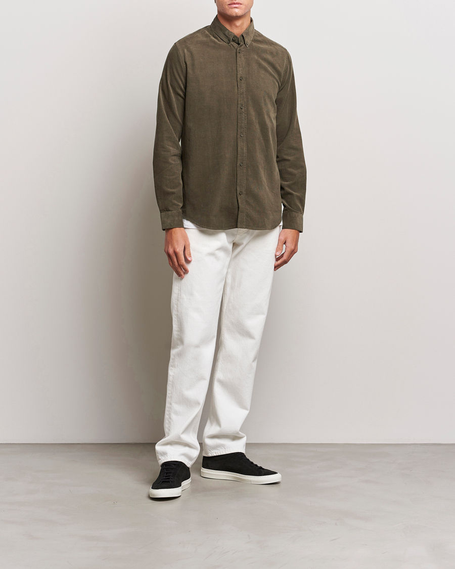 Hombres | Camisas | Samsøe Samsøe | Samsøe & Samsøe Liam Baby Cord Shirt Crocodile