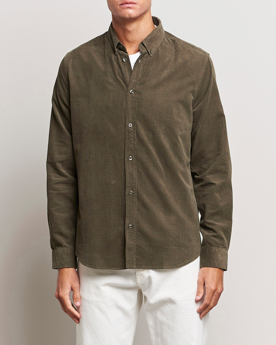 Hombres | Camisas | Samsøe Samsøe | Samsøe & Samsøe Liam Baby Cord Shirt Crocodile