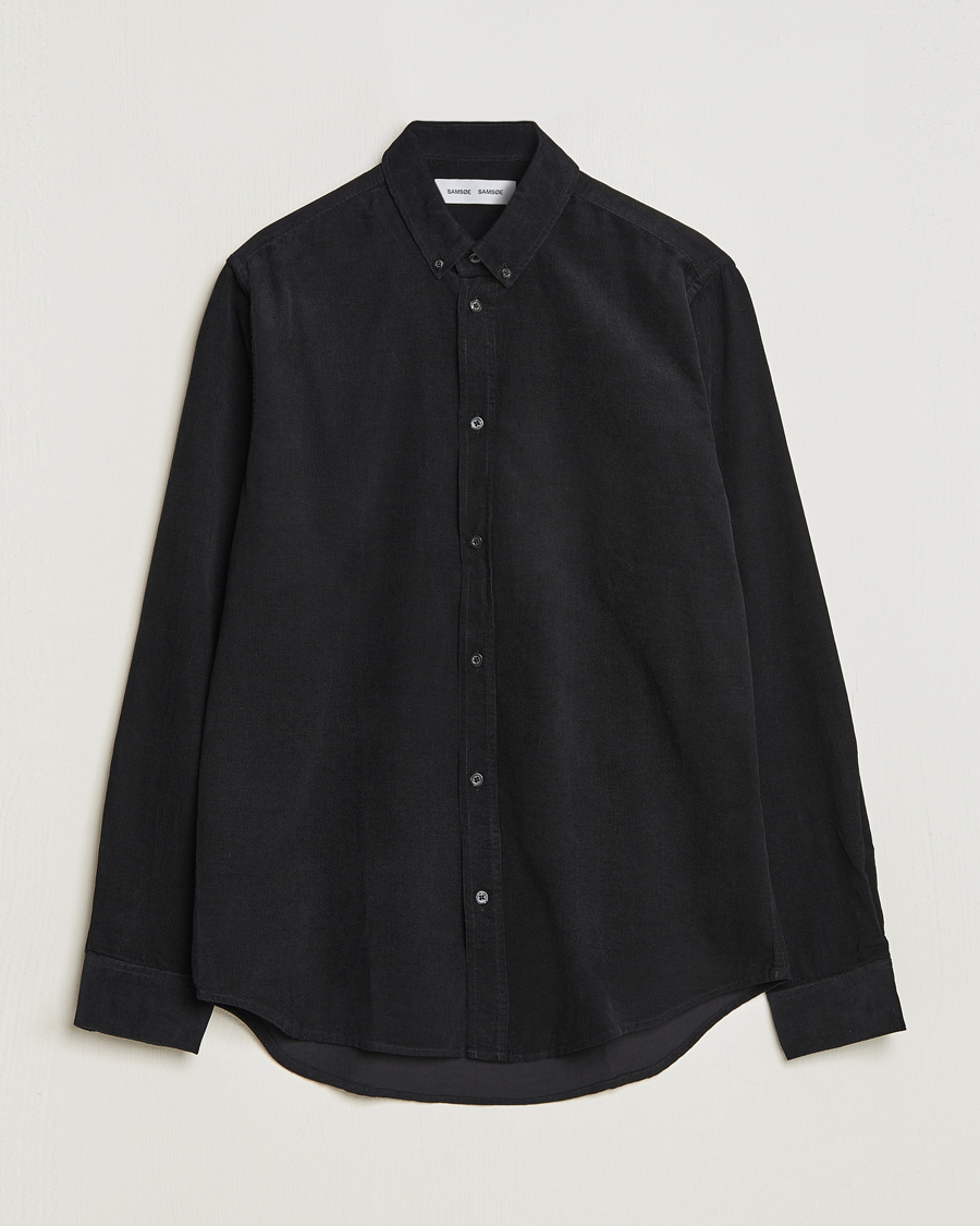Hombres | Camisas | Samsøe Samsøe | Samsøe & Samsøe Liam Baby Cord Shirt Black