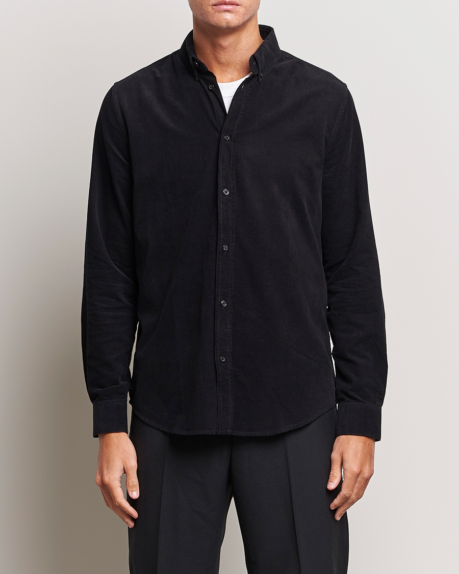 Hombres | Camisas | Samsøe Samsøe | Samsøe & Samsøe Liam Baby Cord Shirt Black