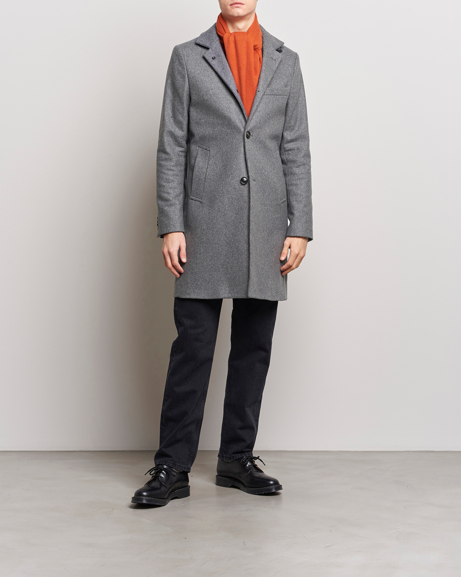 Hombres | Abrigos y chaquetas | J.Lindeberg | Holger Melton Coat Mid Grey Mel