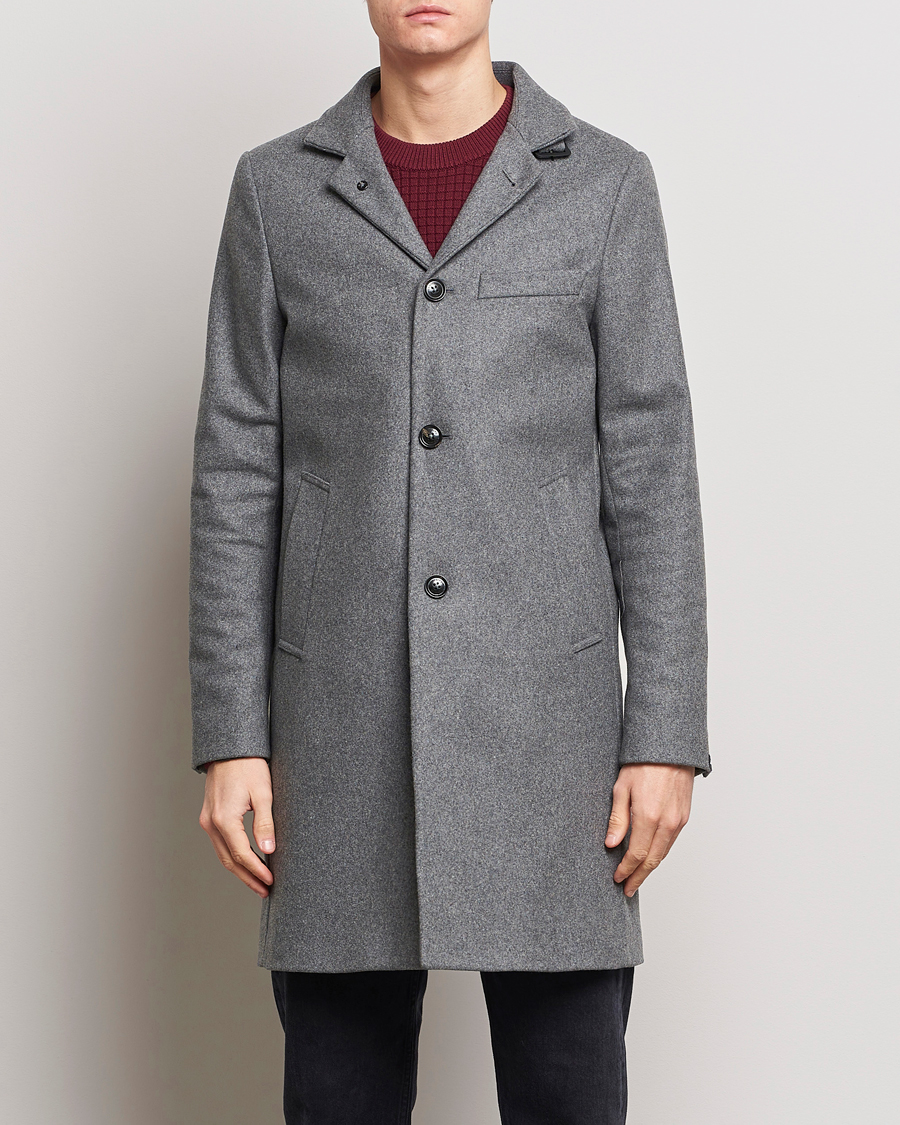 Hombres | Abrigos y chaquetas | J.Lindeberg | Holger Melton Coat Mid Grey Mel