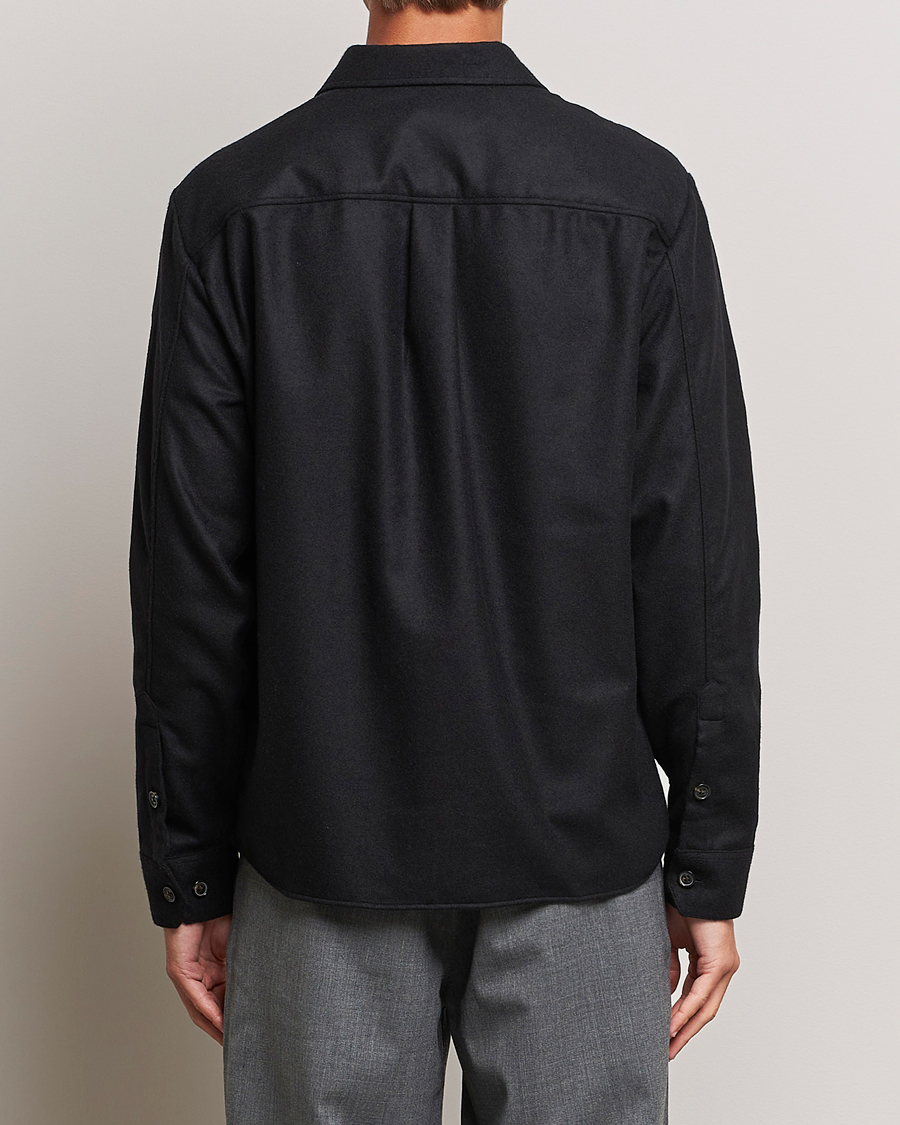 Hombres | Camisas | J.Lindeberg | Flat Wool Overshirt Black