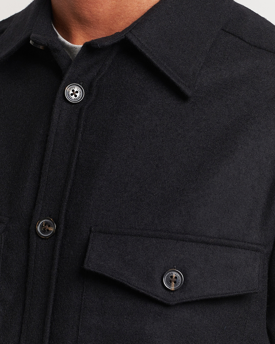 Hombres | Camisas | J.Lindeberg | Flat Wool Overshirt Black