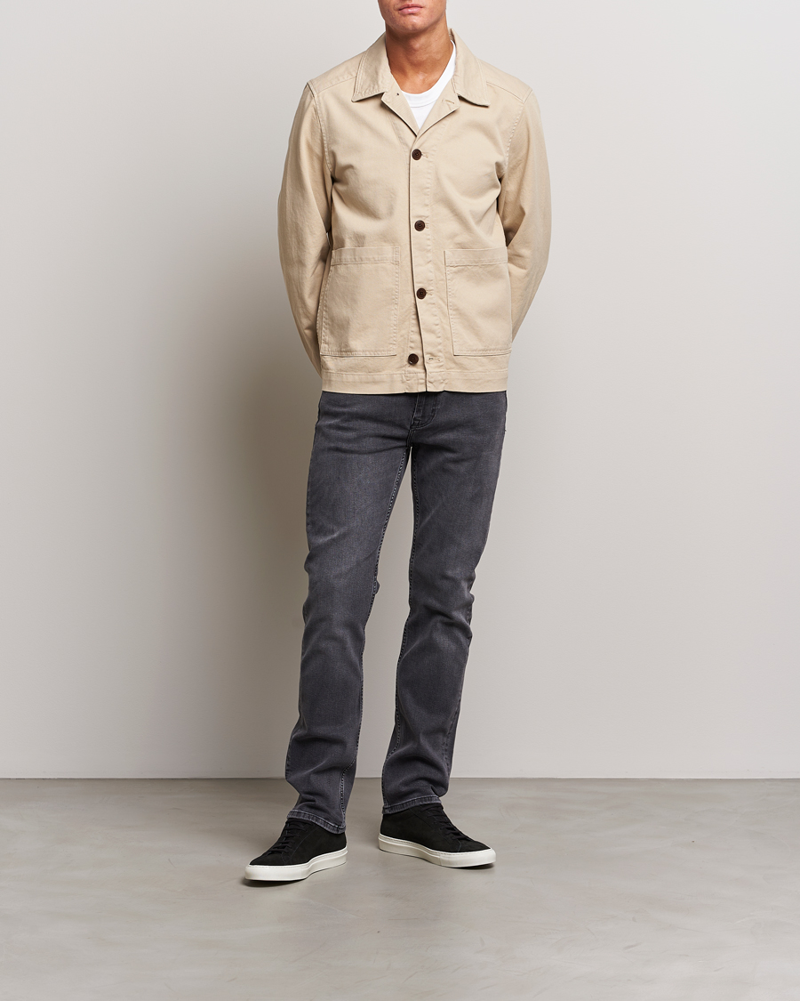 Hombres | Camisas | J.Lindeberg | Lando Organic Twill Overshirt Oyster Grey