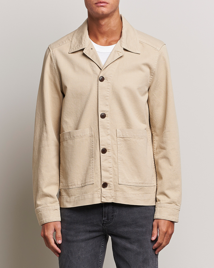 Hombres | Camisas | J.Lindeberg | Lando Organic Twill Overshirt Oyster Grey