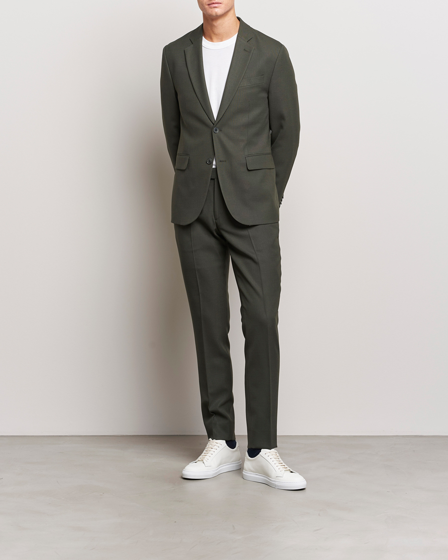 Hombres | Pantalones | J.Lindeberg | Grant Active Hopsack Pants Forest Green
