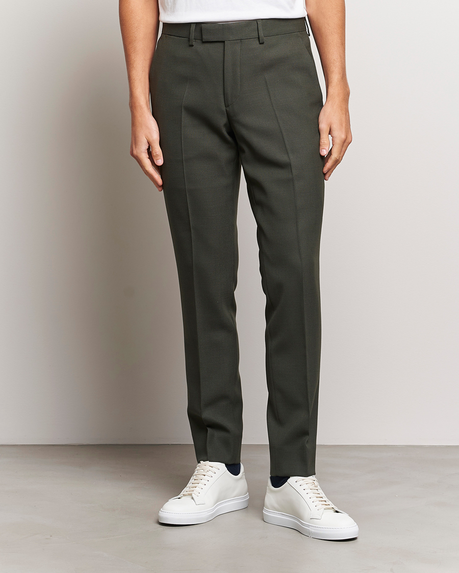 Hombres | Pantalones | J.Lindeberg | Grant Active Hopsack Pants Forest Green