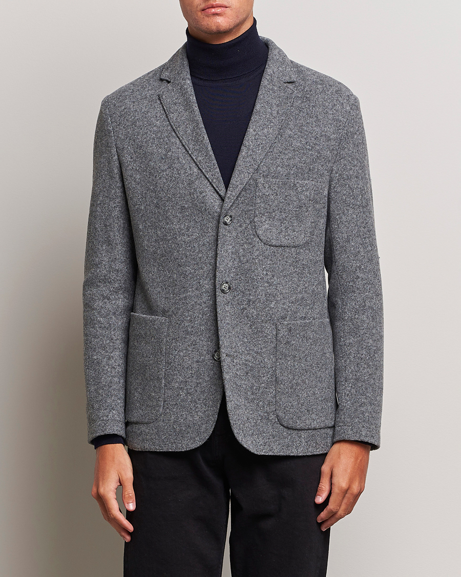 Hombres | Blazers | J.Lindeberg | Carlton Wool Cardigan Blazer Mid Grey Mel