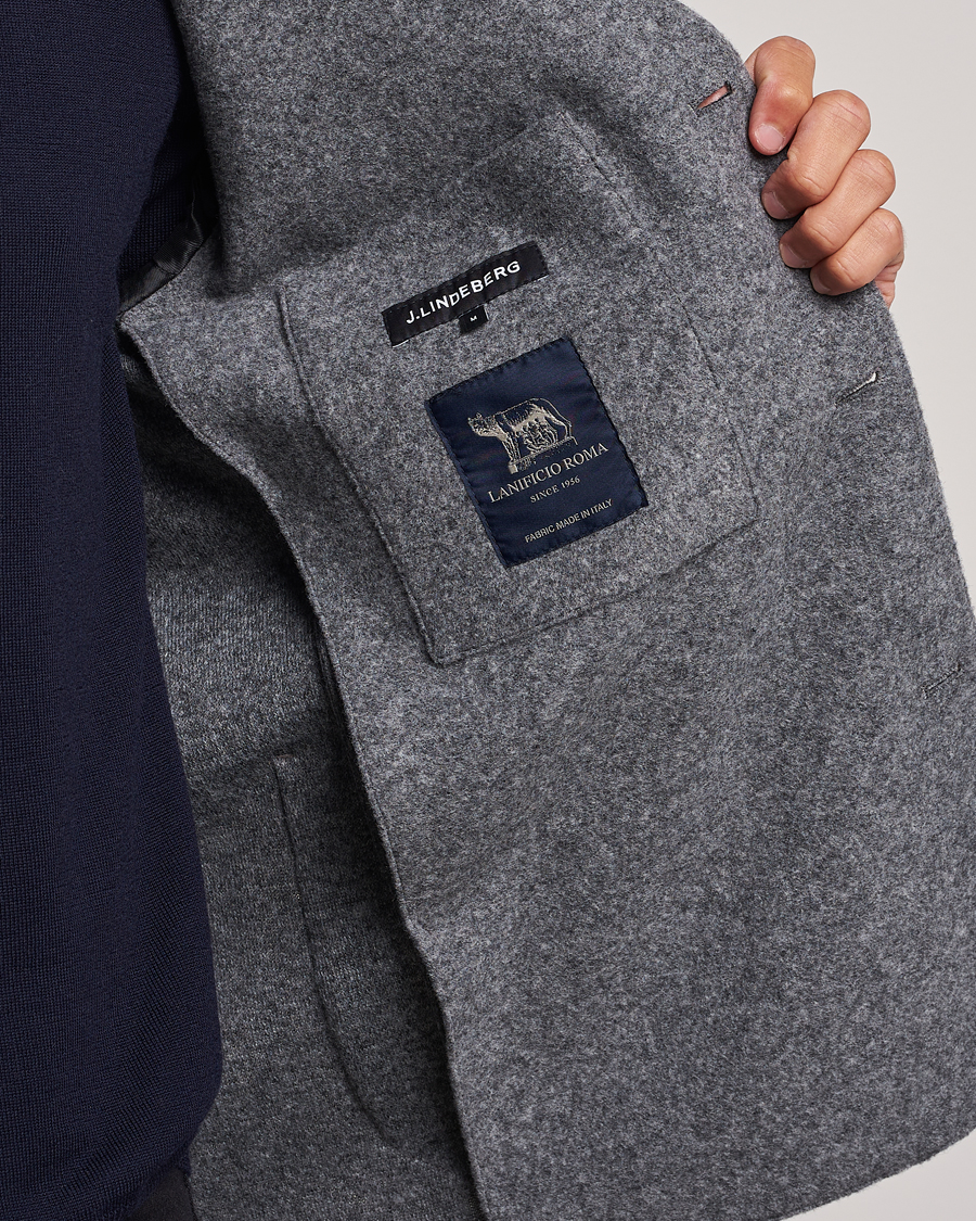 Hombres | Blazers | J.Lindeberg | Carlton Wool Cardigan Blazer Mid Grey Mel