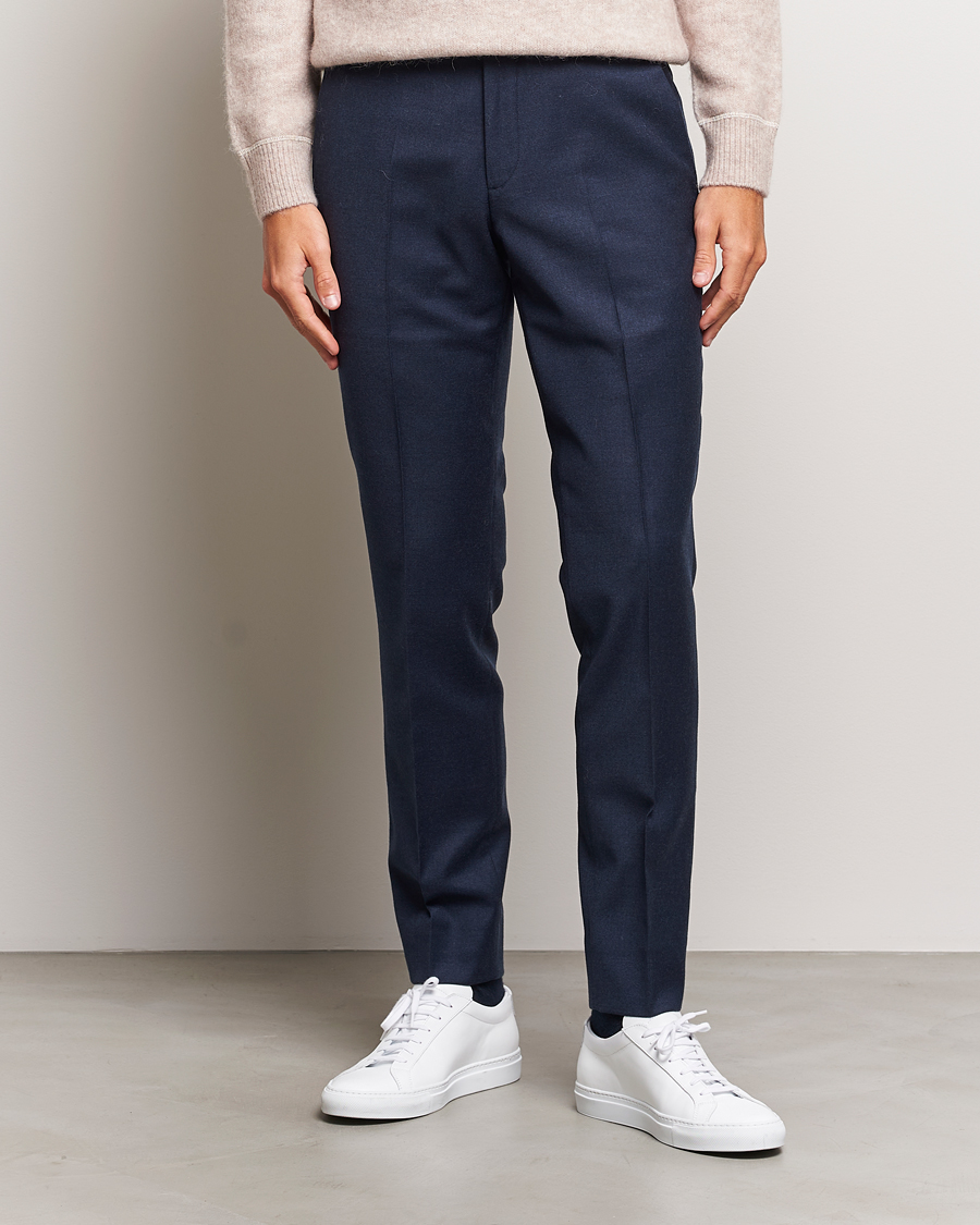 Hombres | Pantalones | J.Lindeberg | Grant Stretch Flannel Trousers Navy
