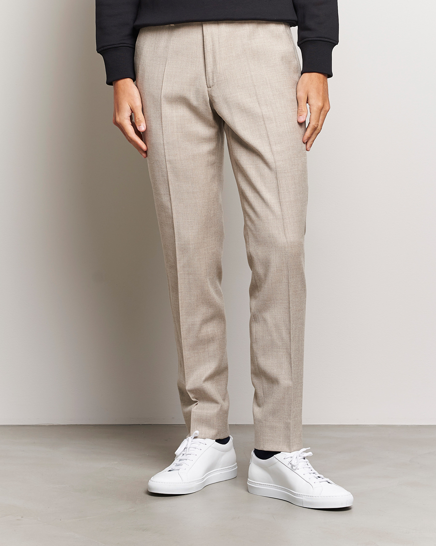 Hombres | Pantalones | J.Lindeberg | Grant Stretch Flannel Trousers Oyster Grey