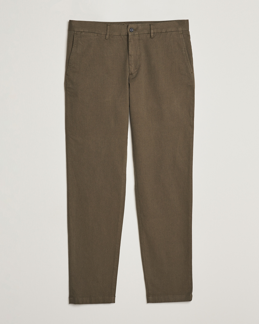 Hombres | Pantalones | J.Lindeberg | Chaze Flannel Twill Pants Forest Green