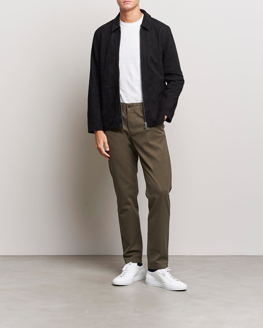 Hombres | Pantalones | J.Lindeberg | Chaze Flannel Twill Pants Forest Green