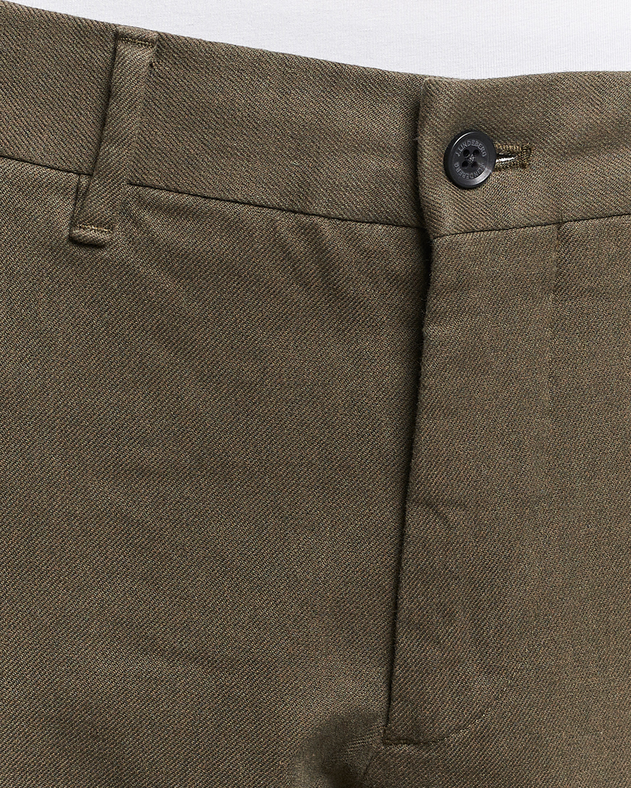 Hombres | Pantalones | J.Lindeberg | Chaze Flannel Twill Pants Forest Green