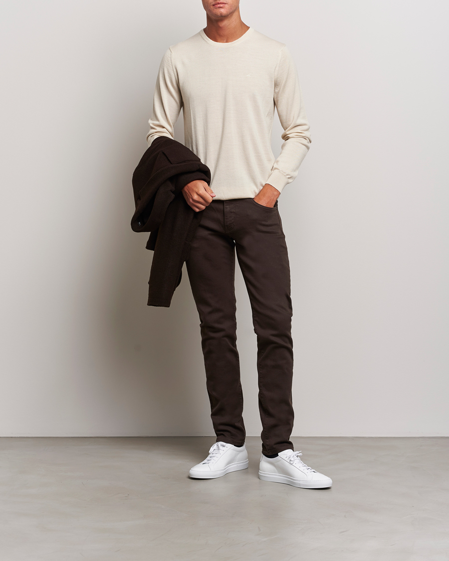 Hombres | Jerséis y prendas de punto | J.Lindeberg | Lyle True Merino Crew Neck Pullover Oyster Grey