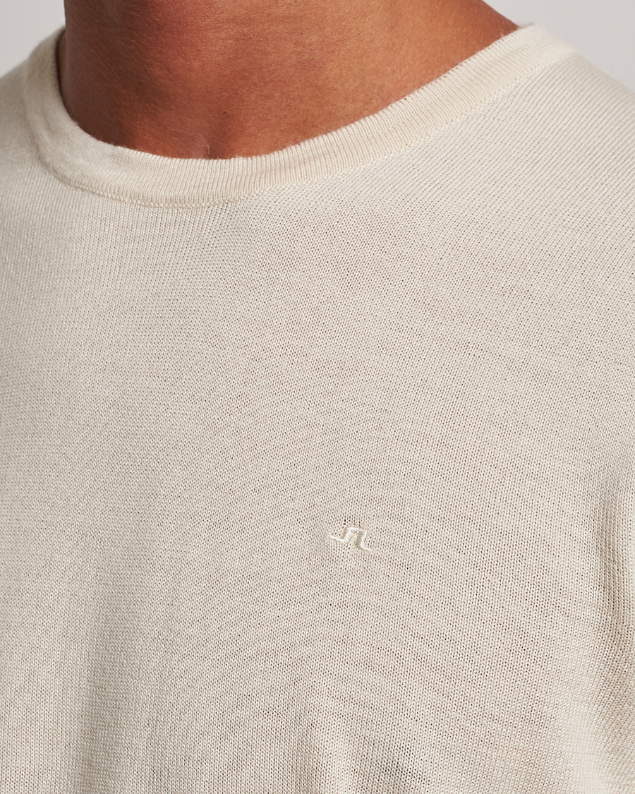 Hombres | Jerséis y prendas de punto | J.Lindeberg | Lyle True Merino Crew Neck Pullover Oyster Grey