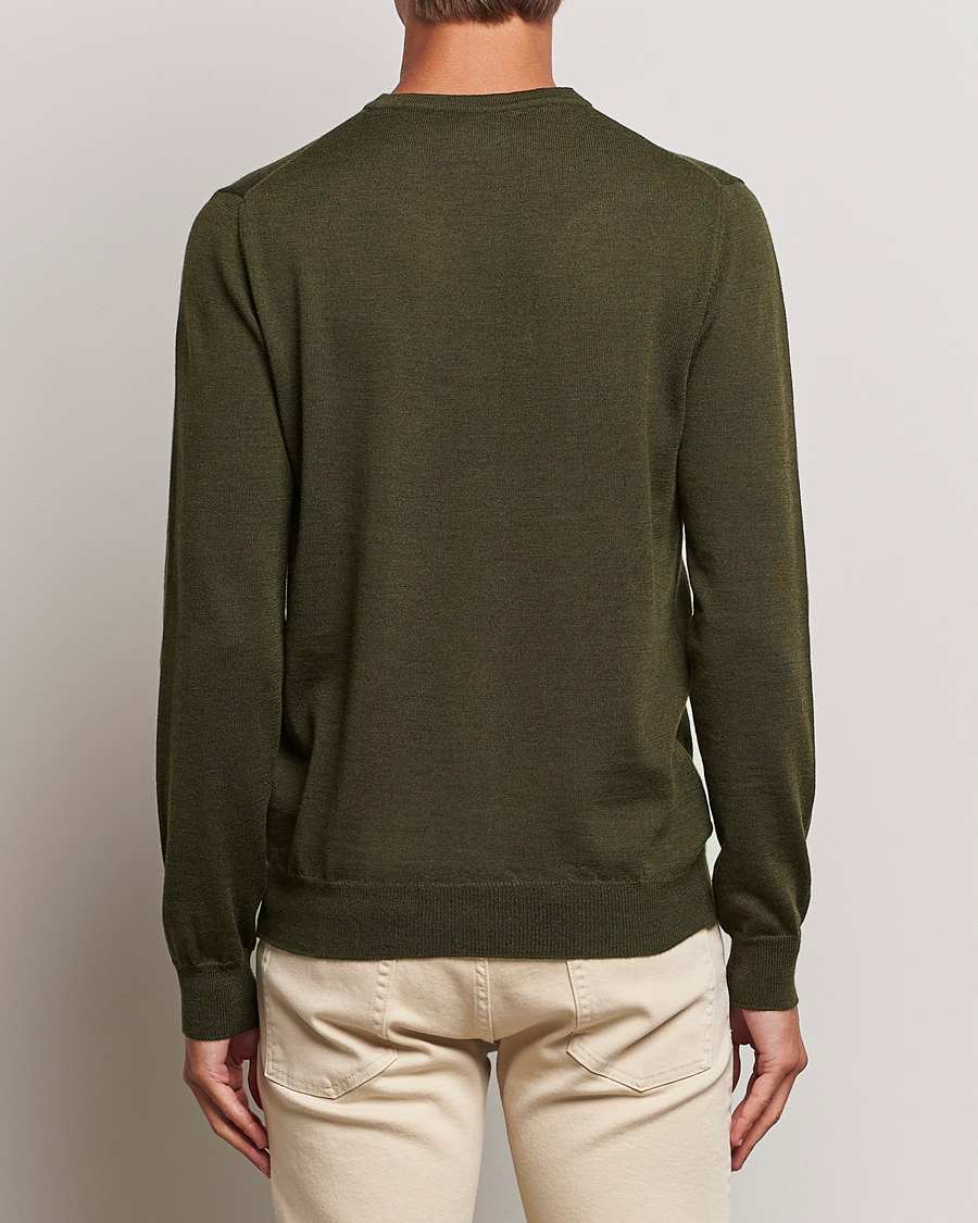 Hombres | Jerséis y prendas de punto | J.Lindeberg | Lyle True Merino Crew Neck Pullover Forest Green