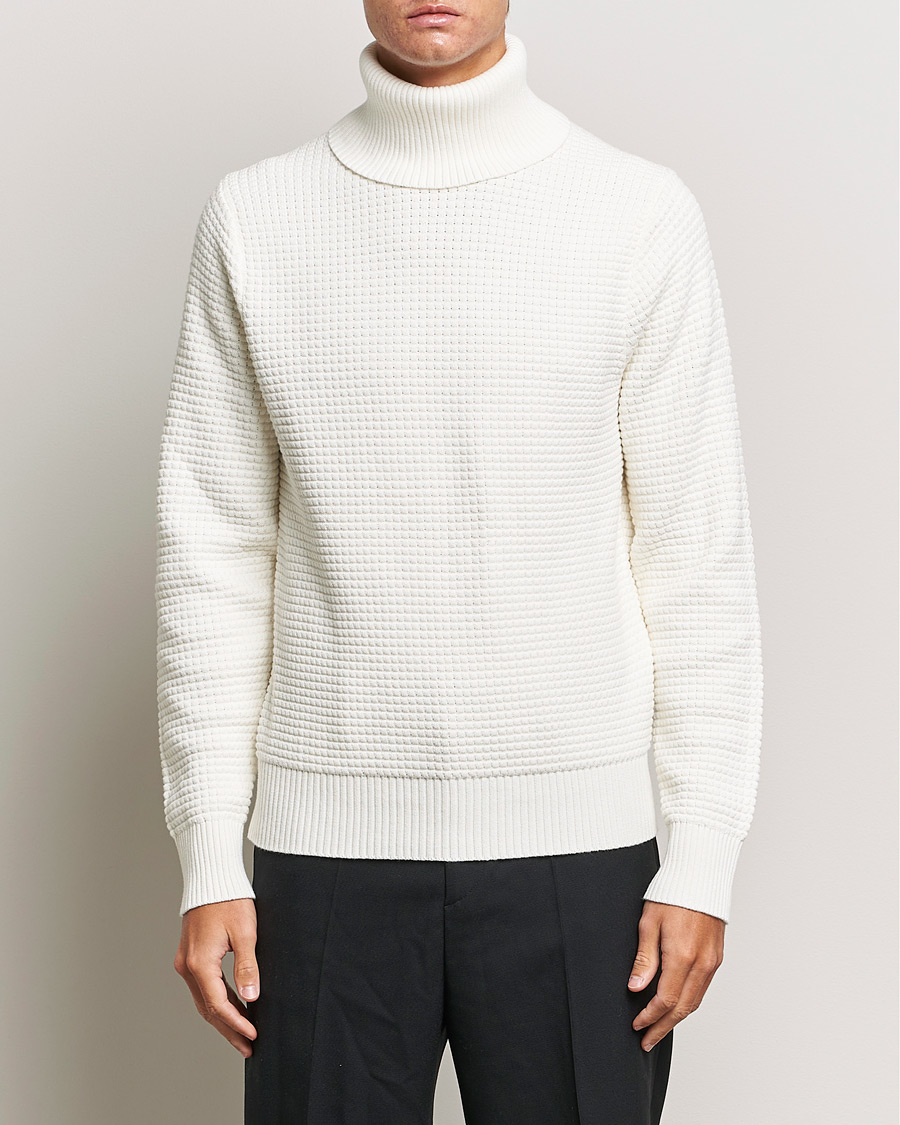 Hombres | Jerséis y prendas de punto | J.Lindeberg | Olivero Cotton Turtle Sweater Cloud White