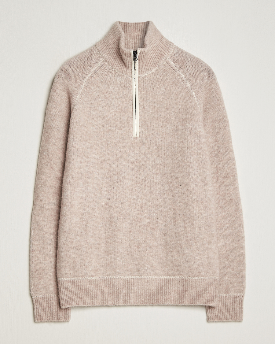Hombres | Jerséis y prendas de punto | J.Lindeberg | Wilton Half Zip Sweater Oyster Grey