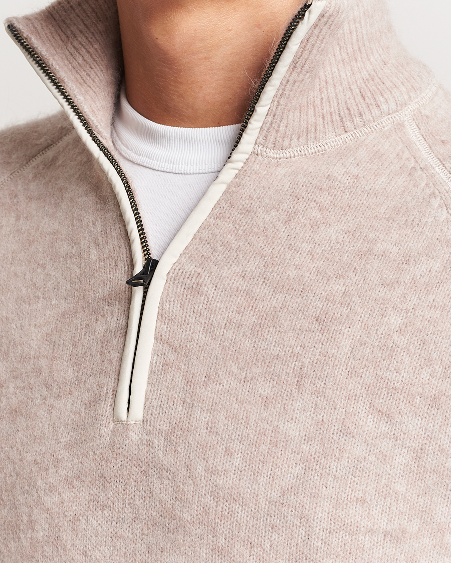 Hombres | Jerséis y prendas de punto | J.Lindeberg | Wilton Half Zip Sweater Oyster Grey