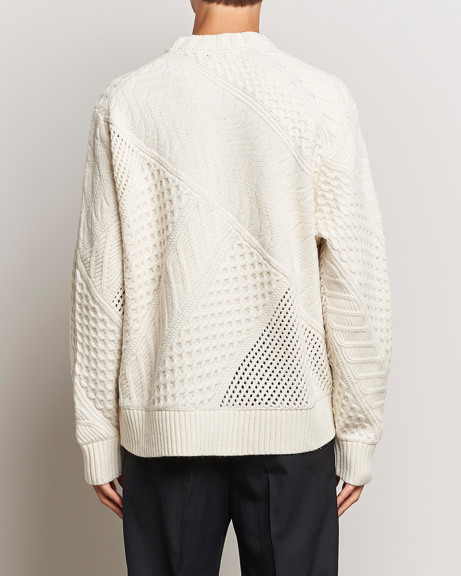Hombres | Jerséis y prendas de punto | J.Lindeberg | Savio Cable Knit Mock Neck Cloud White