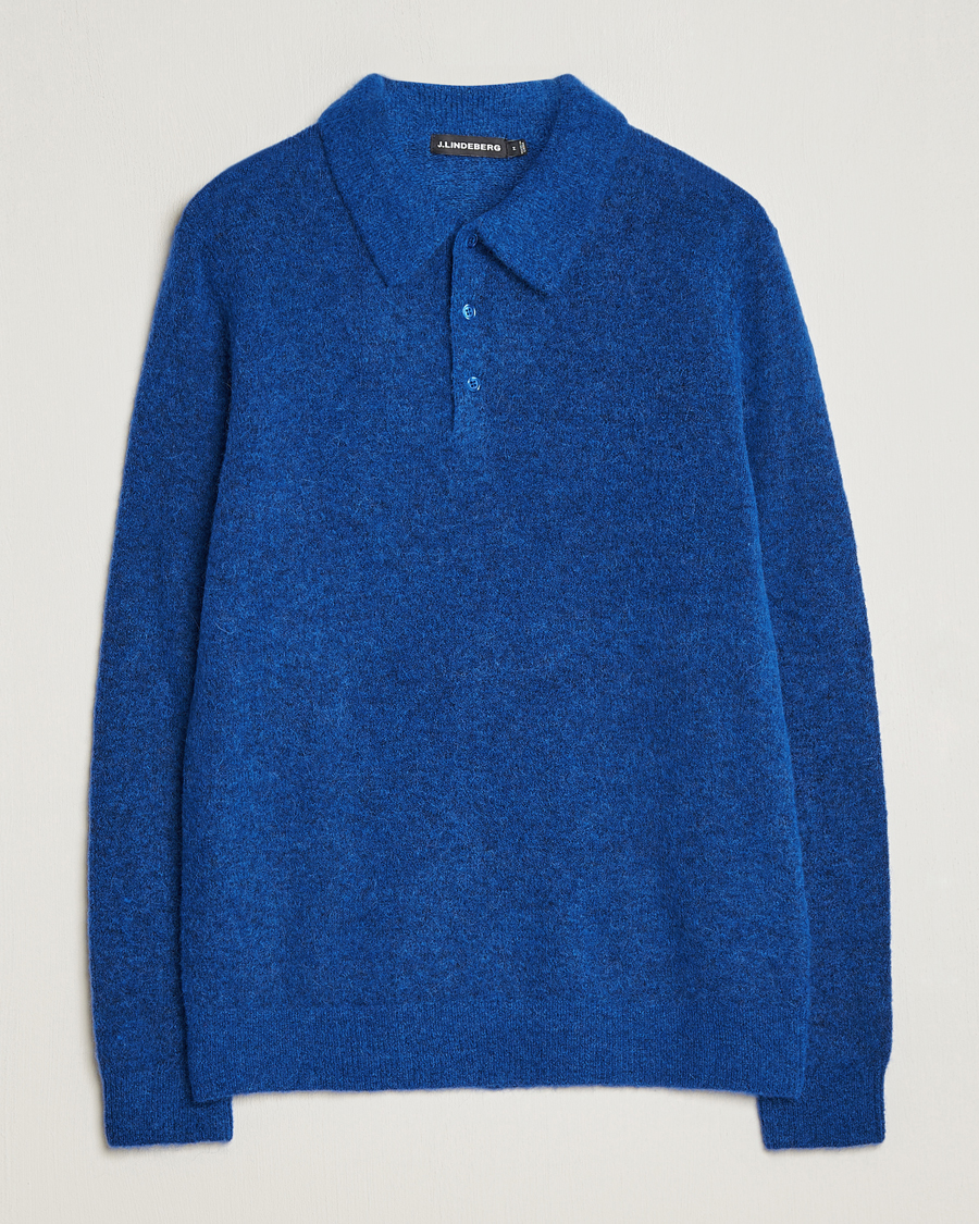 Hombres | Jerséis y prendas de punto | J.Lindeberg | Hayden Hairy Polo Knit Surf The Web