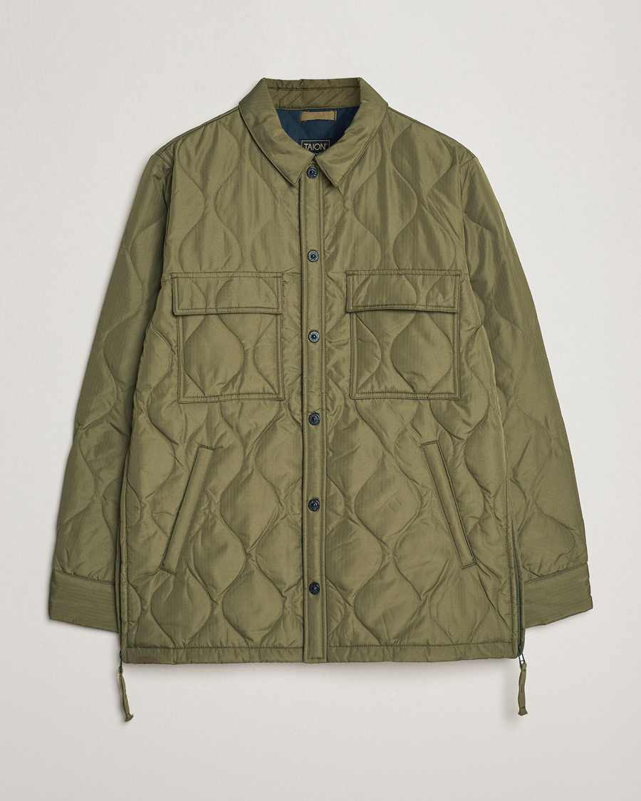 Hombres | Abrigos y chaquetas | TAION | Padded Military CPO Shirt Jacket Dark Olive