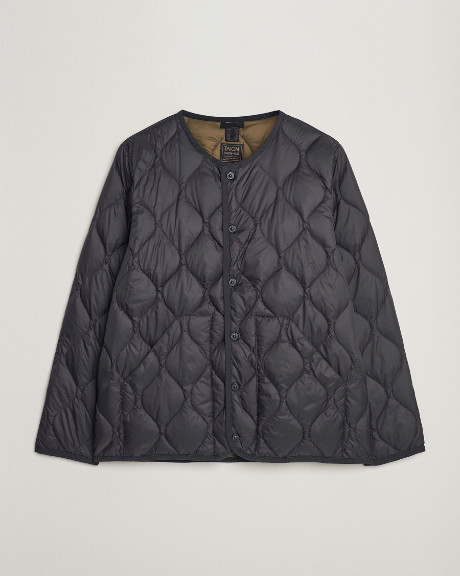Hombres | Abrigos y chaquetas | TAION | Military Crew Neck Down Jacket Black