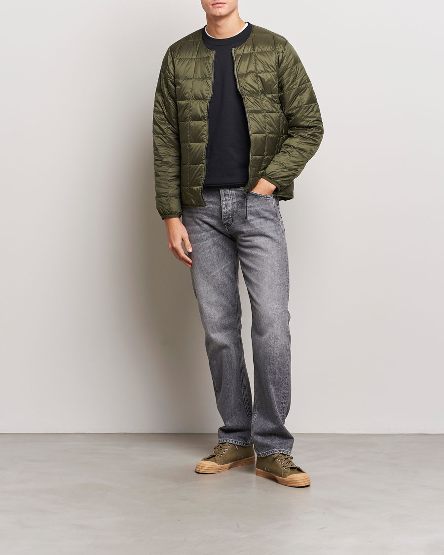 Hombres | Abrigos y chaquetas | TAION | Crew Neck W-Zip Down Jacket Dark Olive