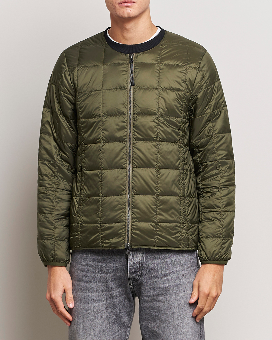 Hombres | Abrigos y chaquetas | TAION | Crew Neck W-Zip Down Jacket Dark Olive
