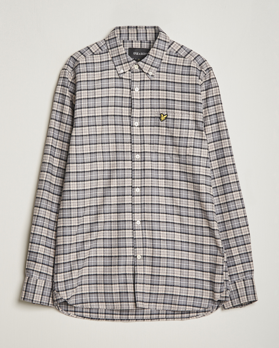 Hombres | Camisas | Lyle & Scott | Checked Flannel Button Down Shirt Cove White