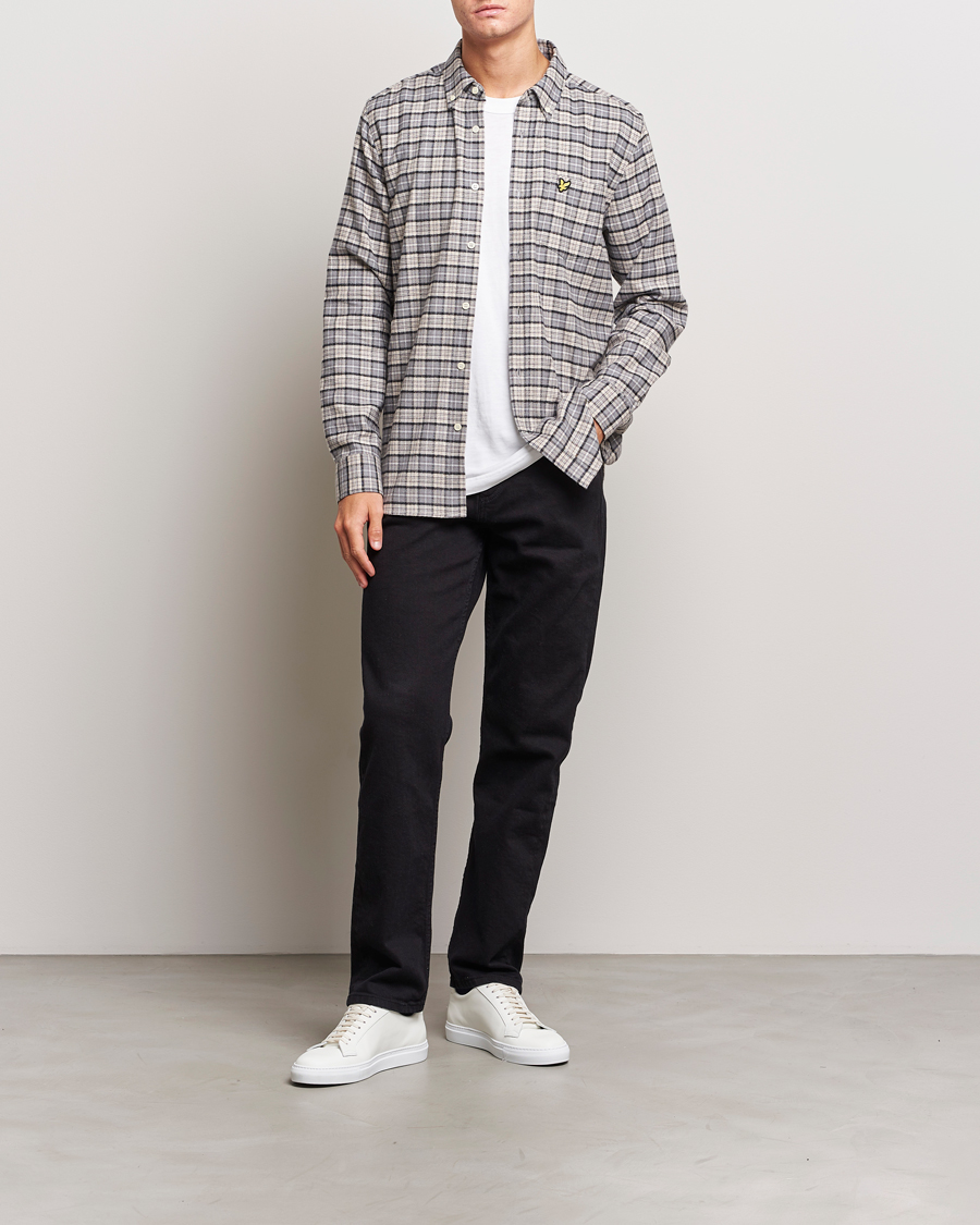 Hombres | Camisas | Lyle & Scott | Checked Flannel Button Down Shirt Cove White