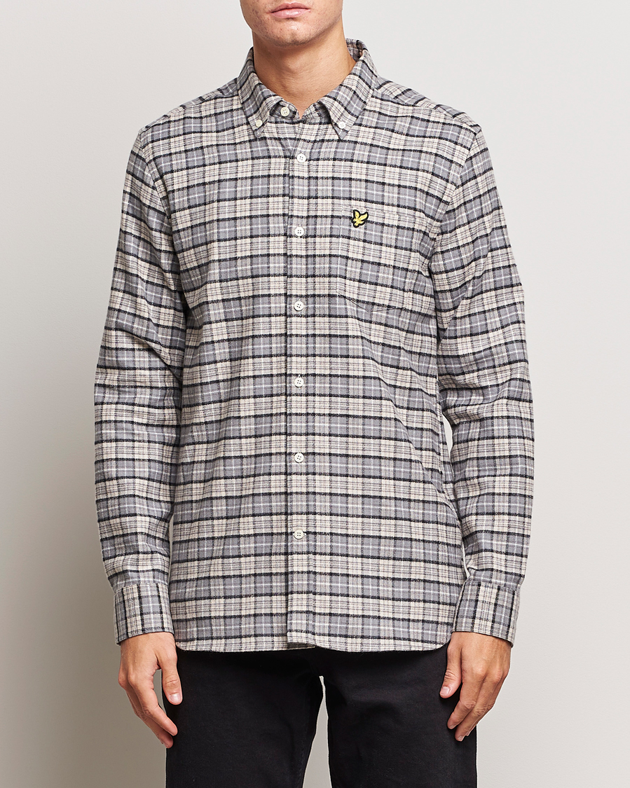 Hombres | Camisas | Lyle & Scott | Checked Flannel Button Down Shirt Cove White