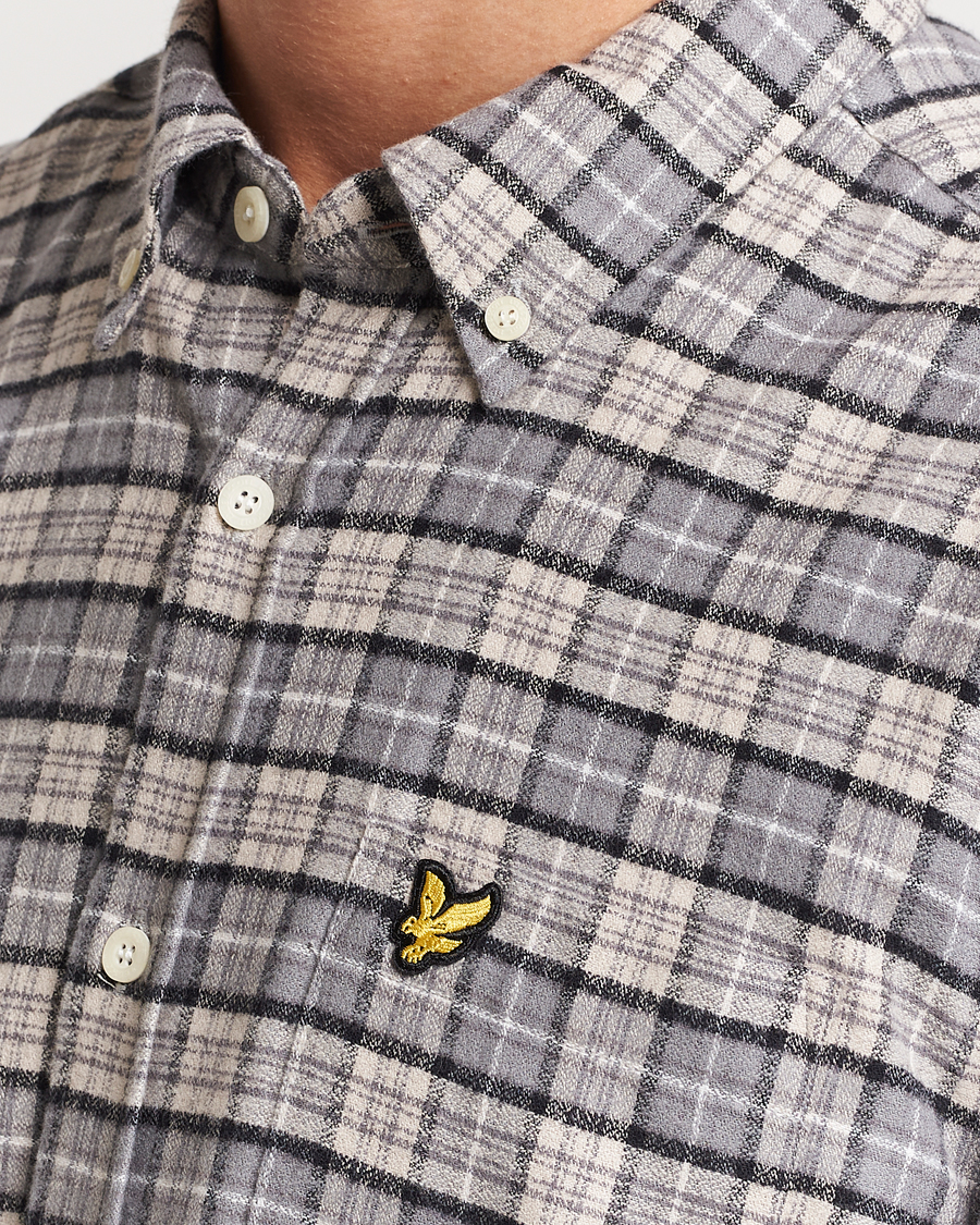 Hombres | Camisas | Lyle & Scott | Checked Flannel Button Down Shirt Cove White