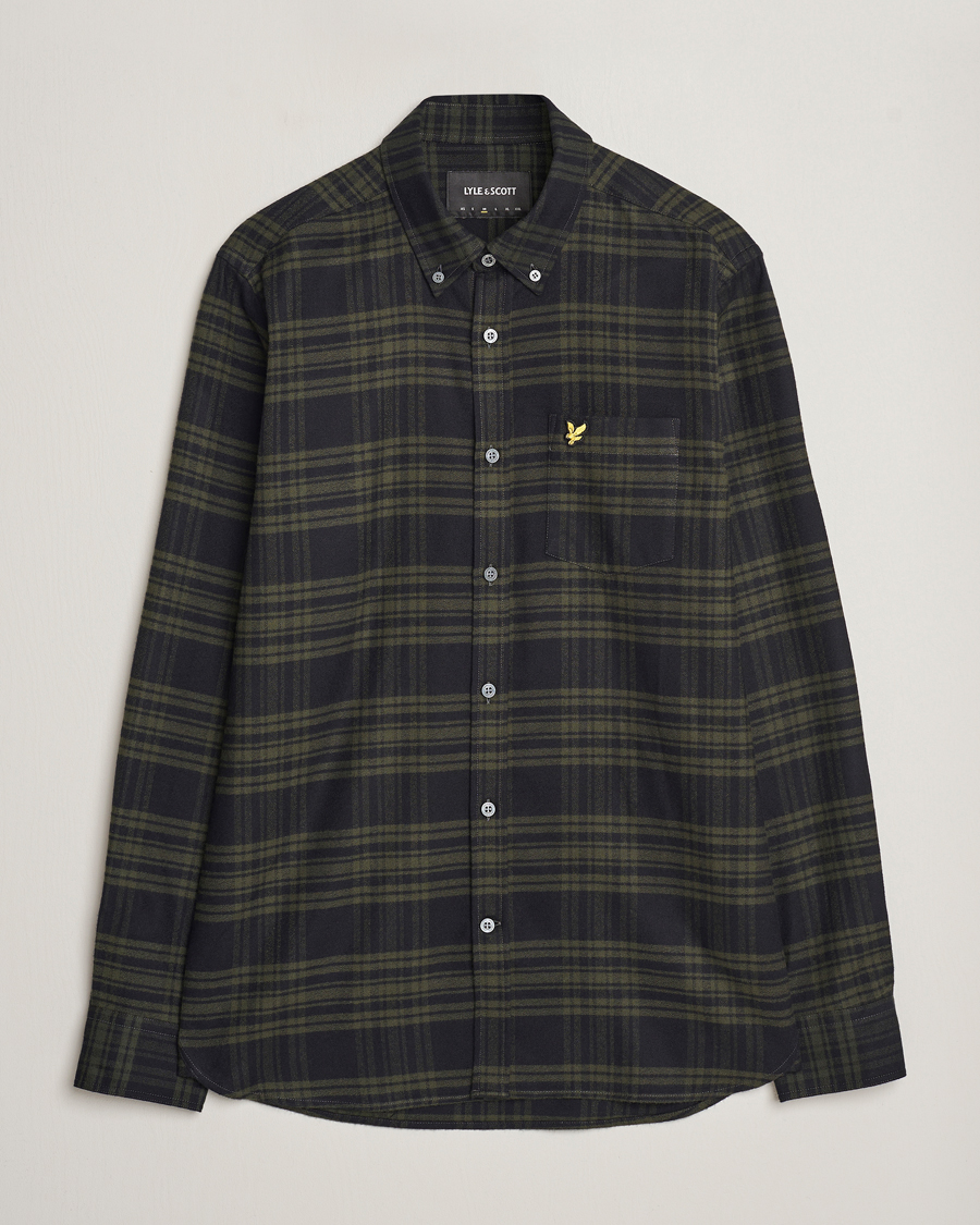 Hombres | Camisas | Lyle & Scott | Checked Flannel Button Down Shirt Mountain Moss