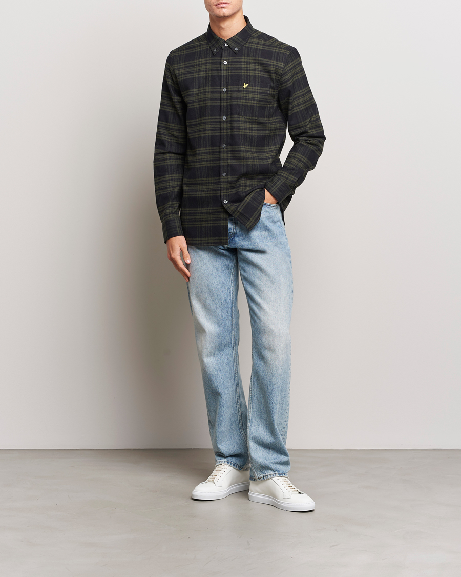 Hombres | Camisas | Lyle & Scott | Checked Flannel Button Down Shirt Mountain Moss