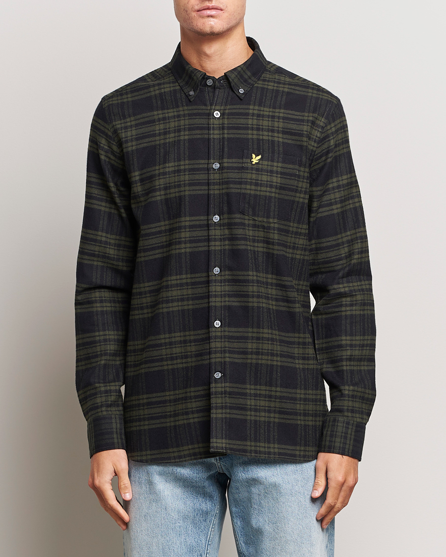 Hombres | Camisas | Lyle & Scott | Checked Flannel Button Down Shirt Mountain Moss