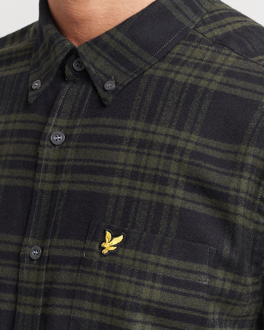 Hombres | Camisas | Lyle & Scott | Checked Flannel Button Down Shirt Mountain Moss