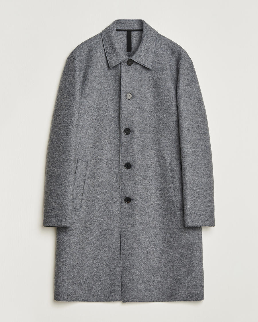 Hombres | Abrigos y chaquetas | Harris Wharf London | Pressed Wool Mac Coat Grey Moul