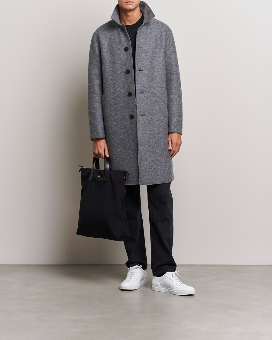 Hombres | Abrigos y chaquetas | Harris Wharf London | Pressed Wool Mac Coat Grey Moul