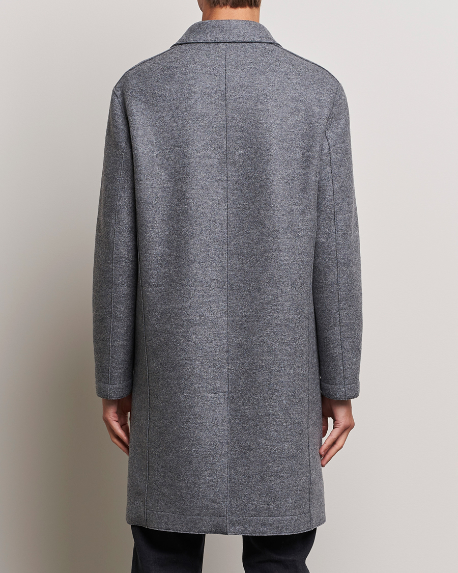 Hombres | Abrigos y chaquetas | Harris Wharf London | Pressed Wool Mac Coat Grey Moul