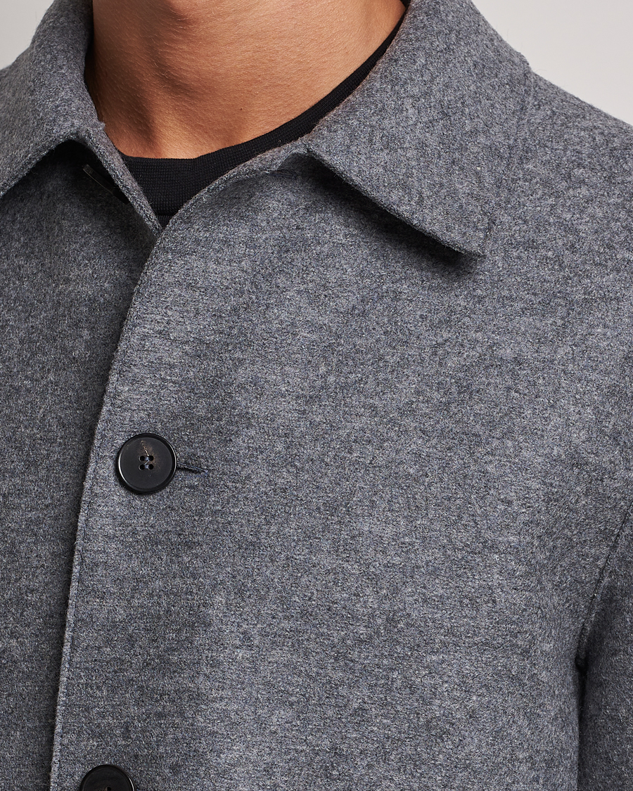 Hombres | Abrigos y chaquetas | Harris Wharf London | Pressed Wool Mac Coat Grey Moul