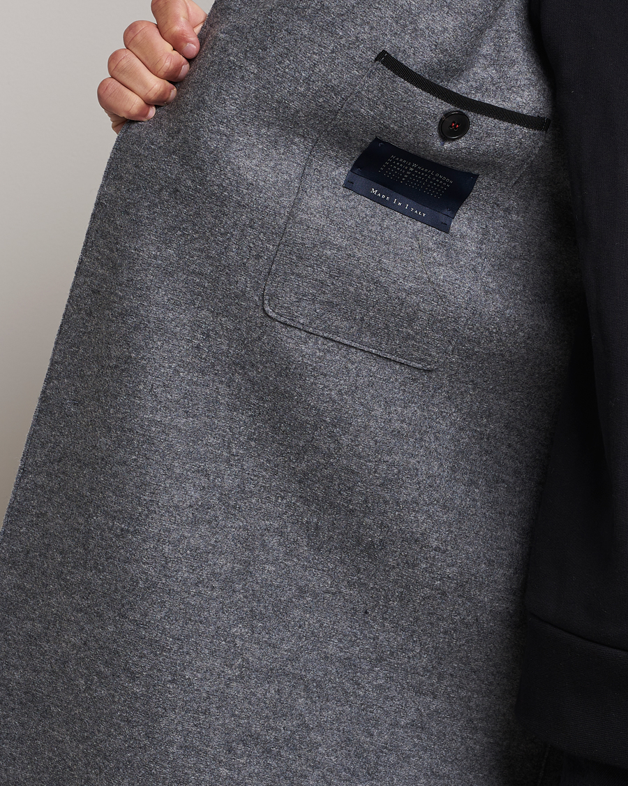 Hombres | Abrigos y chaquetas | Harris Wharf London | Pressed Wool Mac Coat Grey Moul
