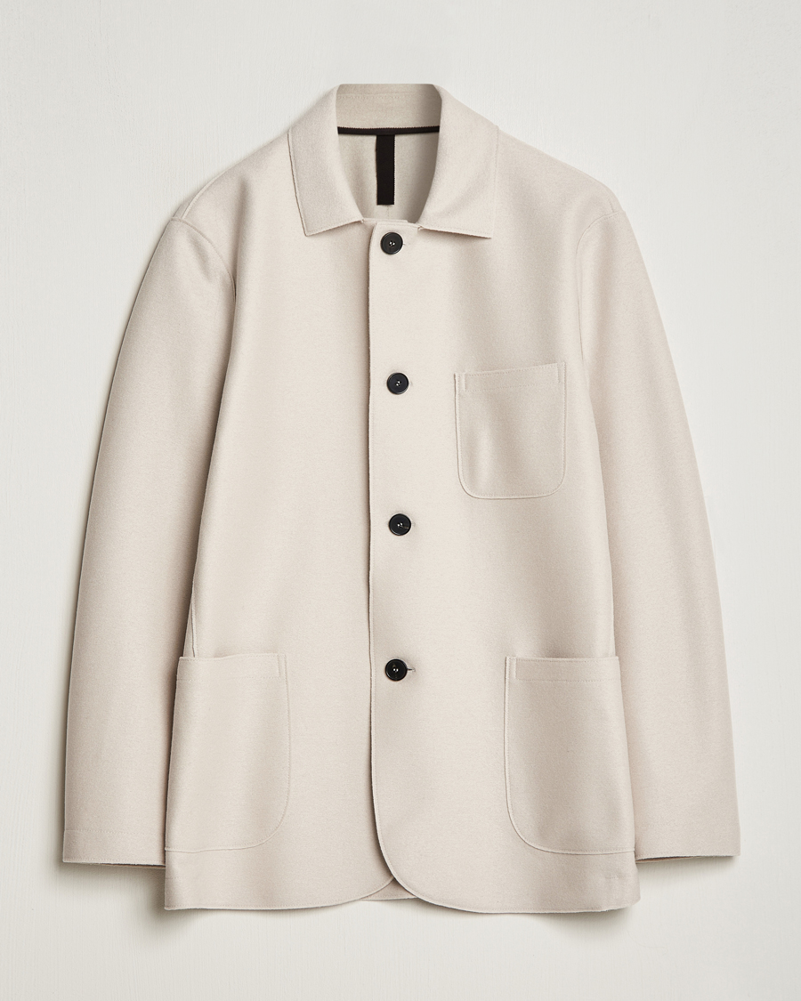 Hombres | Blazers | Harris Wharf London | Dropped Shoulder Wool Jacket Cream