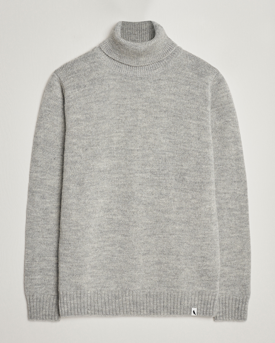 Hombres | Jerséis y prendas de punto | Peregrine | Maker's Stitch Merino Polo Light Grey